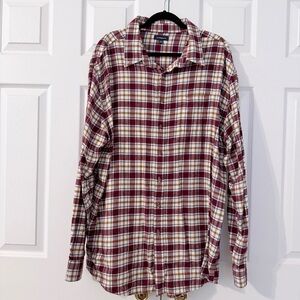 Croft & Barrow Plaid Men's Shirt - Burgundy and White XXL
